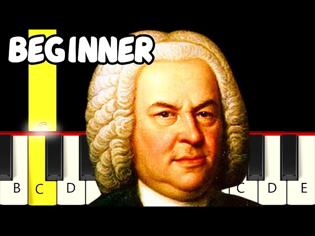 5 Famous Classical Music from Bach - Slow and Easy Piano Tutorial - Beginner