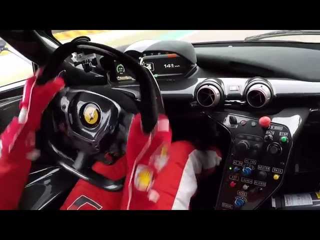 Sebastian Vettel test drives the Ferrari FXX K