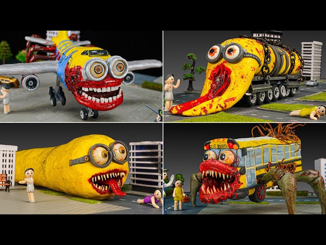 Making CYBERWORM vs MINION EXE vs MINION BUS EATER vs MINION INFECTED SKY