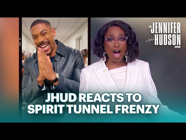 Jennifer Hudson Reacts to Aaron Pierre and Spirit Tunnel Frenzy Taking Over Social Media