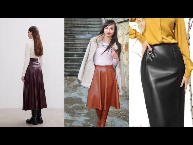 MIND BLOWING ATTRACTIVE EASY TO WEAR LEATHER SKIRT DESIGN AND UNIQUE IDEAS