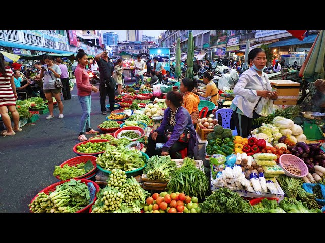 Amazing Cambodian food market scenes, massive food tour