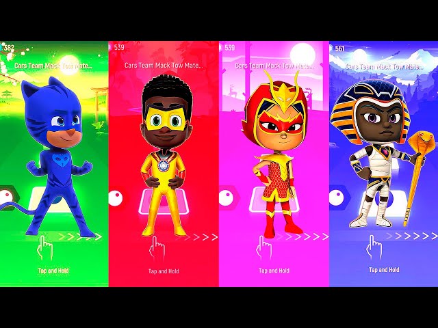 CatBoy 🆚 Newton Star 🆚 Dragon Girl 🆚 Pharah Boy - PJ Masks 🎶 Tiles Hop EDM Rush