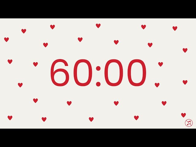 60 Minutes Valentine's Day Timer Countdown - 1 hour | No music | Focus | Study | Power Hour