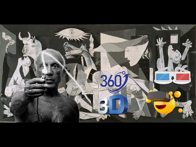 Guernica de Pablo Picasso en real 3D y 360. Su historia, elementos y símbolos. VR Box & Anaglifo