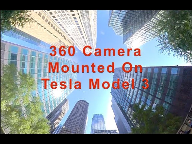 360 Degree Camera Mounted On Tesla Model 3 for a Drive Through Downtown Chicago