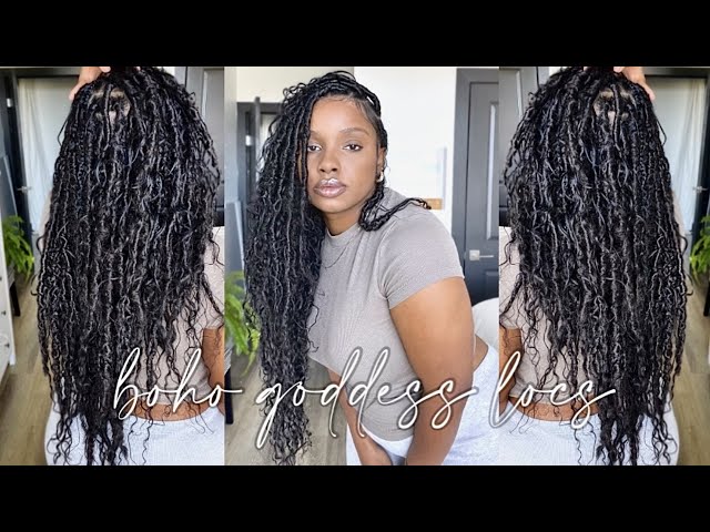 Updated Boho Faux Locs, using human hair and synthetic hair.