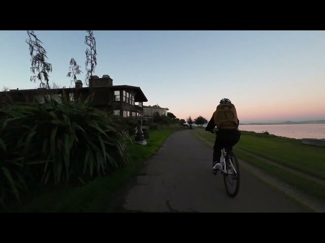 Biking sunrise in Oakland, Alameda & Bay Farm Island