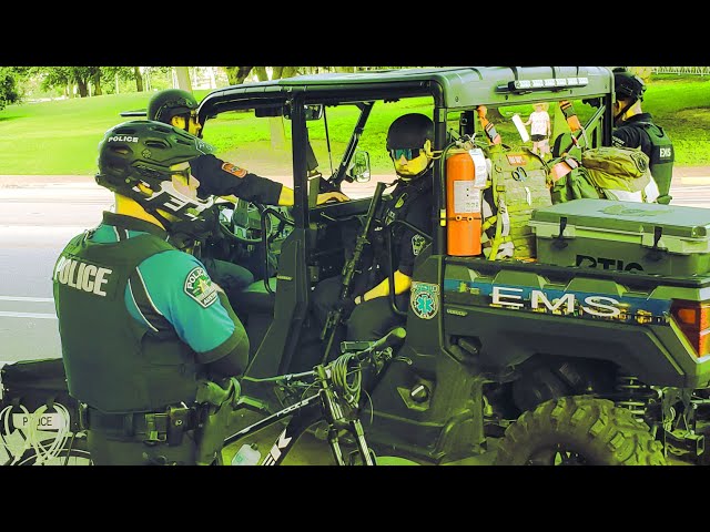 360/VR Biden. UT Austin, LBJ Library event, Police State for nothing. longer version of motorcade