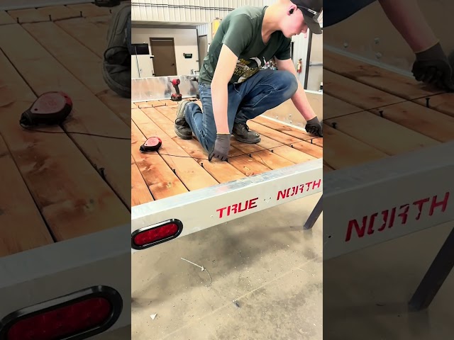 Screwing a wooden trailer deck #trailercanada