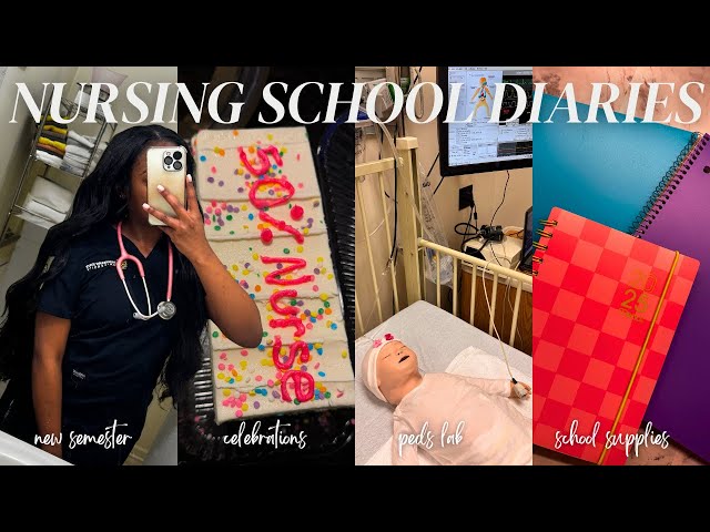 NURSING SCHOOL VLOG | 3rd semester, busy schedule, pediatrics lab, snow day, cooking, celebrations