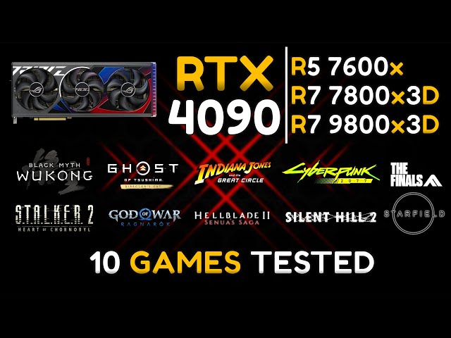 Do We Really Need High-End CPUs? : RTX 4090 + 7600x, 7800x3D and 9800x3D - 10 Games Tested