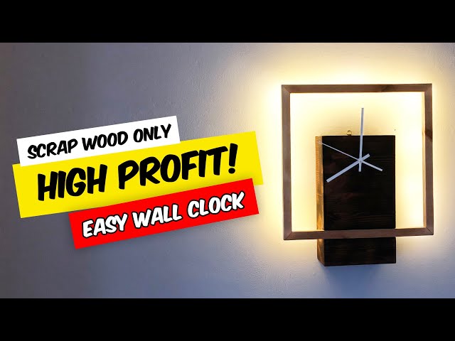 5-Minute Fairy Lights Scrap Wood Clock Makeover