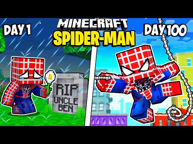 I Survived 100 Days as SPIDERMAN in Minecraft