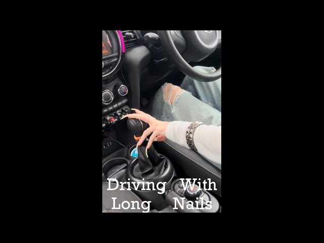 Driving A Stick Shift (Manual) With Long Natural Nails - ASMR Driving Sounds - Hand Brake