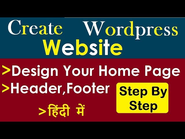 How to Make/Create your Wordpress Website Homepage Menu Header footer In Hindi with Elementor Pro