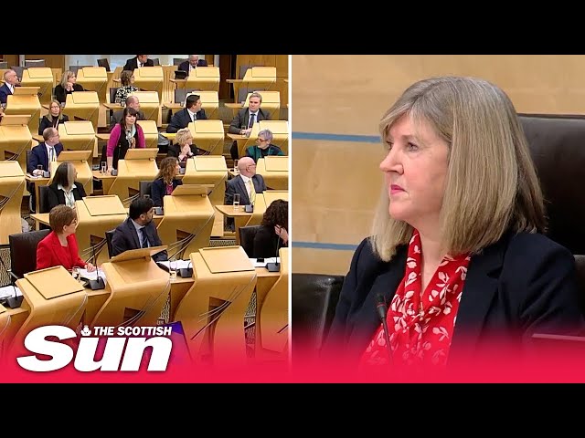 Moment FMQs suspended as shouting protester removed from Holyrood