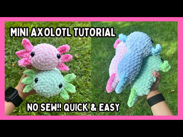 Crochet Axolotl (NO SEW) Tutorial ✨ FREE Amigurumi Pattern Step by Step, Advanced Beginners