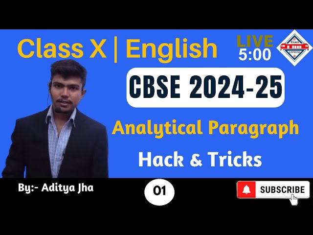 CBSE Exam 2025 | Class 10th English | Analytical Paragraph | Hack & Tricks | By:- Aditya Jha