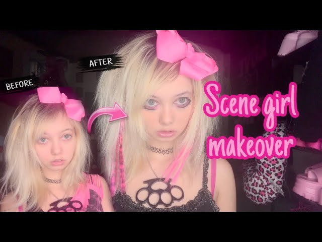 Get ready with me, scene girl edition! 🐾💗 (do my scene hair and makeup)