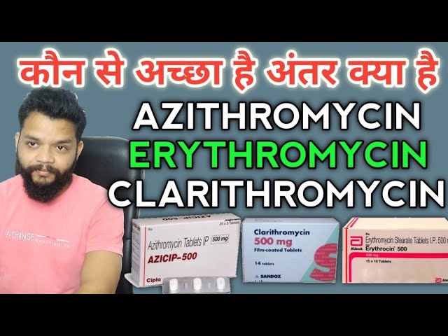 Difference Between 🔥 Azithromycin,Clatithromycin & Erythromycin In Hindi / Best Macrolide Antibiotic