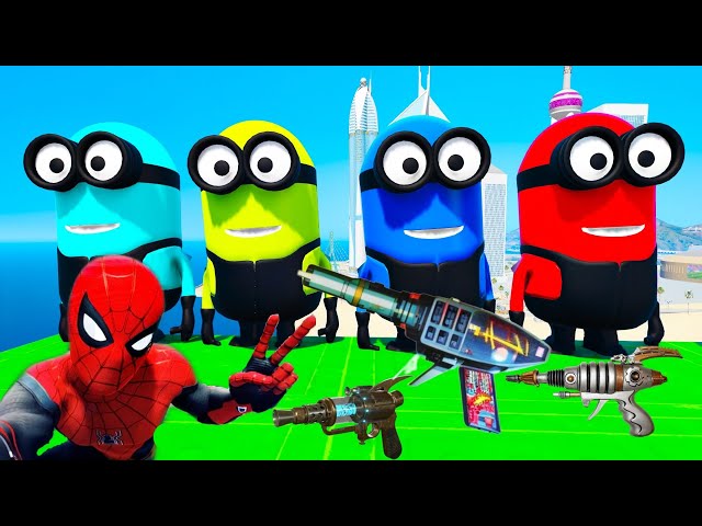 SPIDERMAN VS COLOURFUL MINIONS (Euphoria Physics & Funny Fails) 51