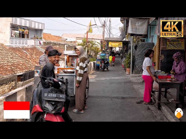 Real Life in Bandung🇮🇩 Walking in Narrow Hidden Alley in Indonesia (4K HDR)