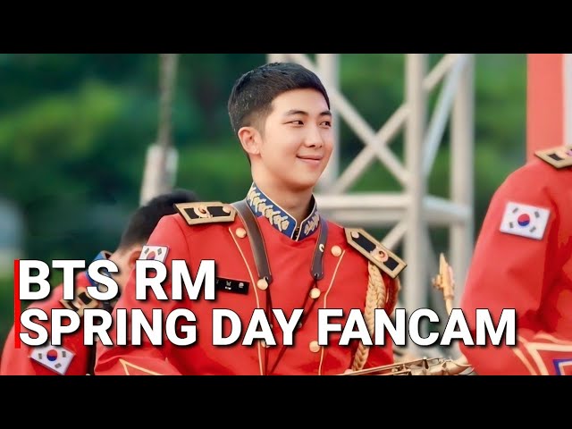 2024년에 봄날 무대하는 김남준 실존 BTS RM Surprising ARMY By Performing 'BTS Spring Day’ in Military Fancam 2024