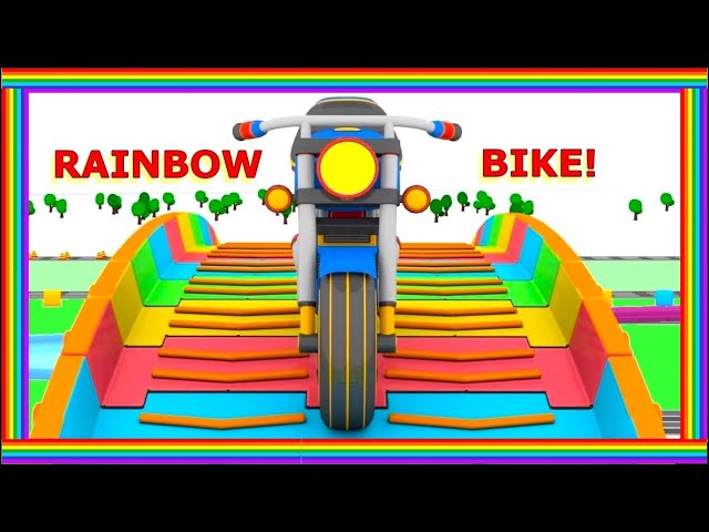 RAINBOW BIKE! - How FAST is it? - Cartoon Cars - Cartoons for Kids!