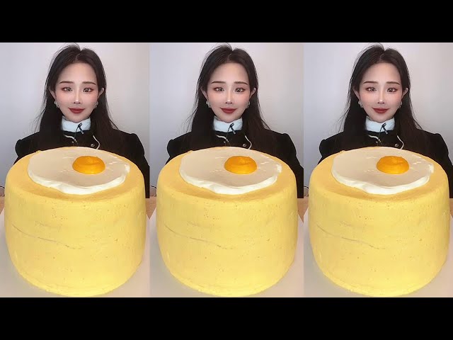 Asmr🍰Eating Custard Mochi Layer Cake🍰 (Soft And Waxy Sound) 크림丨먹방丨Mukbang丨Satisfying丨Eatingshow