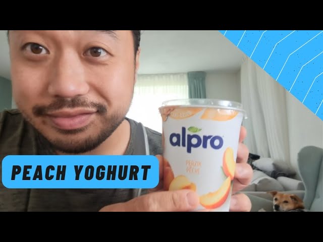 ASMR Eating Sounds - Alpro Peach Soy Yoghurt 🍶 (NO TALKING)