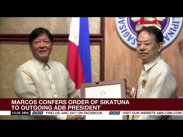 Marcos confers Order of Sikatuna to outgoing ADB president | ANC