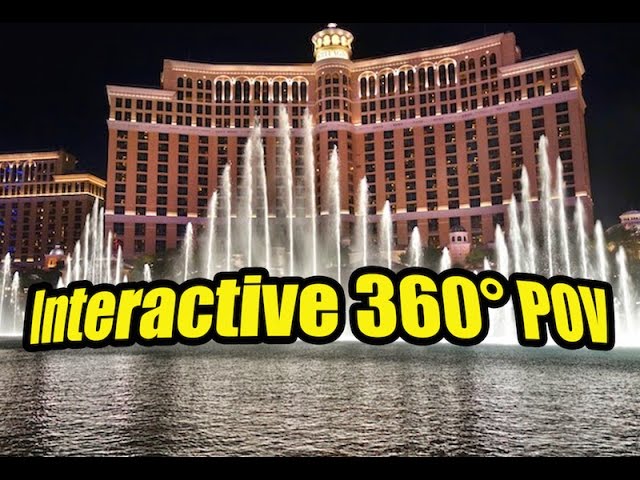 Las Vegas Bellagio Fountains / 360 Video /  Frank Sinatra "Fly me to the moon"