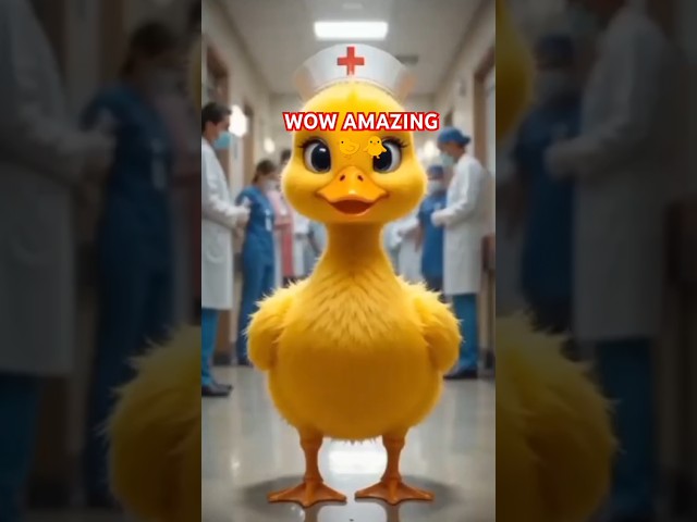 Smart yellow duck is working in a hospital #shorts #duck #duckling #ai