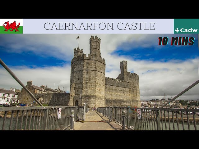 Caernarfon Castle | 10 minute Virtual Run / Walk with music | Treadmill Workout Scenery | Wales