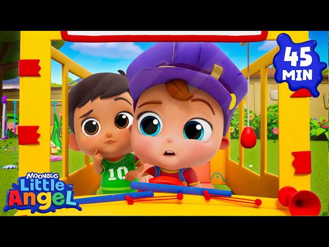 Wheels on the Bus Get Messy 🚌👀 | Little Angel | Songs and Cartoons | Best Videos for Babies