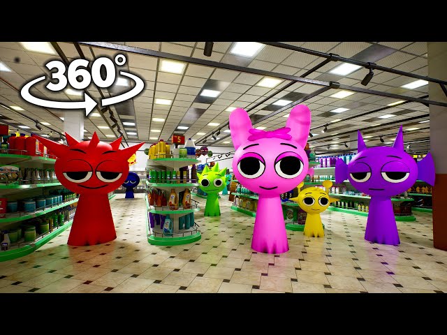 Incredibox Sprunki In Supermarket 360° | 4K | VR | 360 Video