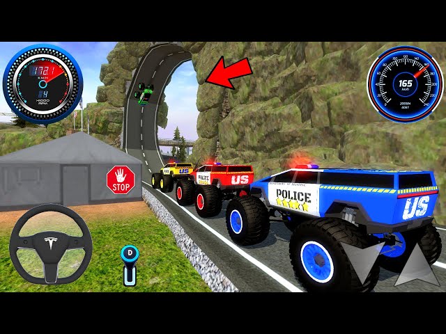 Juegos De Carros - Police Monster Trucks Impossible Driver #2 - Car Extreme Racing Android GamePlay