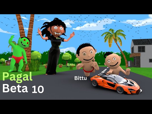 Pagal Bittu Sittu | Bittu or Remote wala Dinosaur | Bittu Sittu Toons | Pagal Beta | Cartoon Comedy