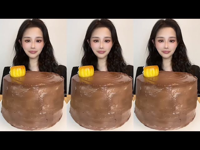 Asmr🍰Eating Chocolate Custard Tho Cake🍰 (Soft And Waxy Sound)  크림丨먹방丨Mukbang丨Satisfying丨Eatingshow