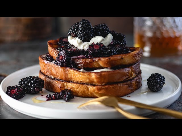 Blackberry French Toast Recipe | Easy Breakfast with Cream Cheese & Honey