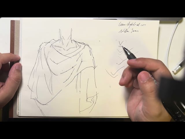 1000 Tips I learned about drawing manga : 11  letter V rule and how to draw asymmetrical cape coat