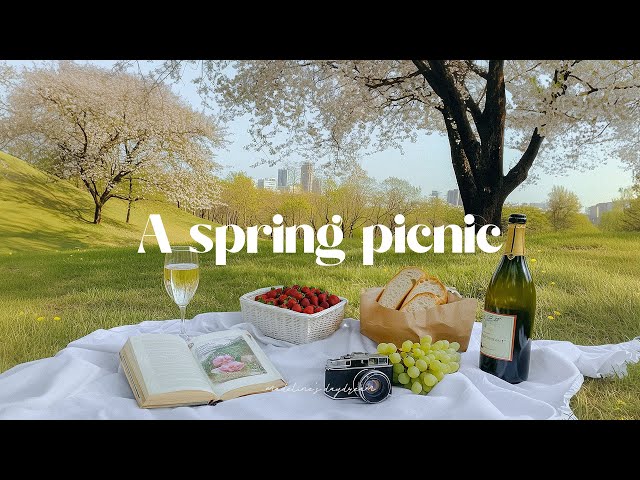 a spring picnic day |february dreamy morning playlist ⭐ romanticize your life with 2025 guitar music