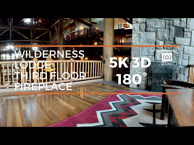 Wilderness Lodge Third Floor Floor Fireplace Overlook  (5K 3D 180°)