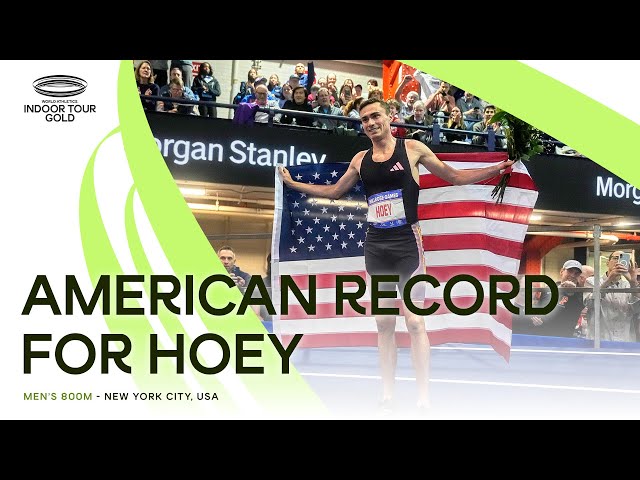 Josh Hoey smashes American indoor 800m record at Millrose Games 👏 | World Indoor Tour 2025