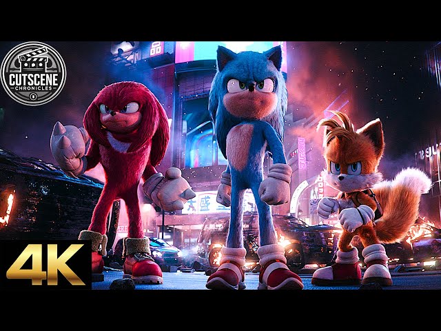 [4K UHD] Sonic, Knuckles & Tails VS. Shadow Epic Fight CUTSCENE | Sonic the Hedgehog 3