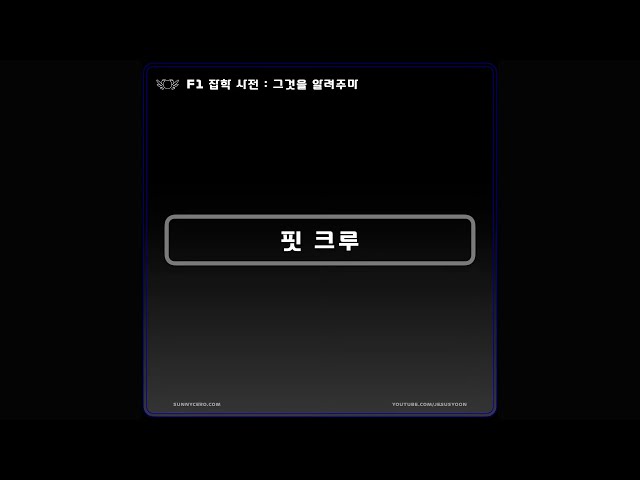 [ 케로군의 F1 잡학 사전 ] 29. 핏크루 ( 라이브 / 무편집 )