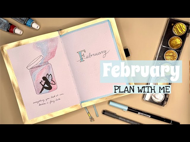 Plan with me | February 2023 Bullet Journal Setup | Fairy Jars