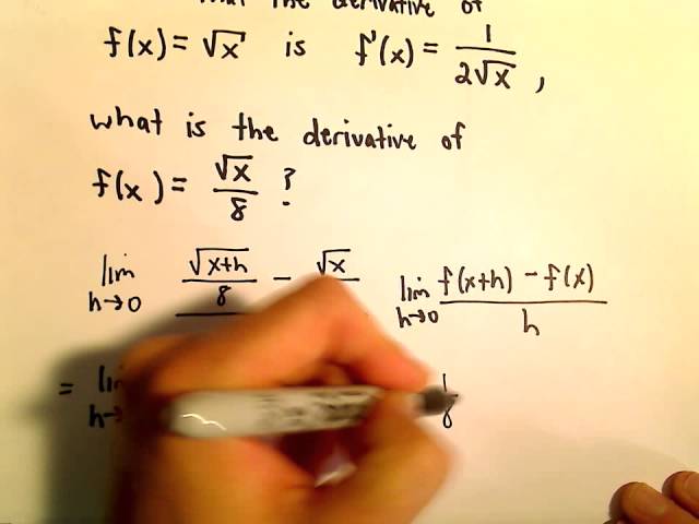 Limit Definition of Derivative, Square Root Example