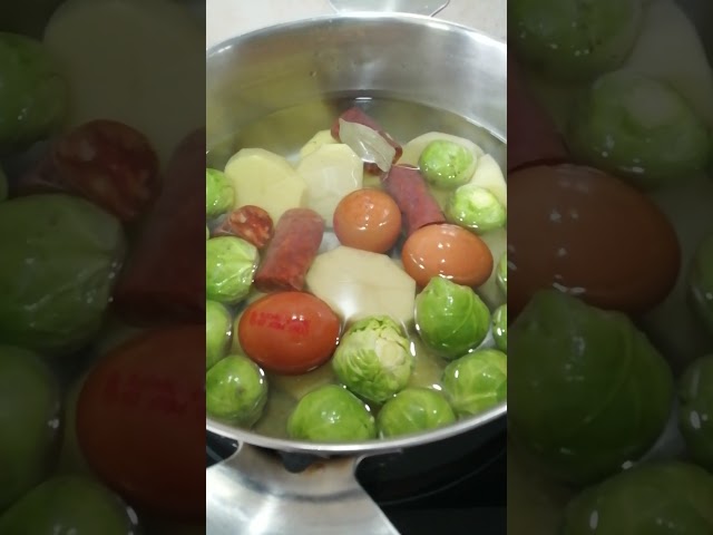 Hefty Lunch #shortvideo #brusselsprouts #cookingchannel #cooking #spanishdish #food #recipe #lunch